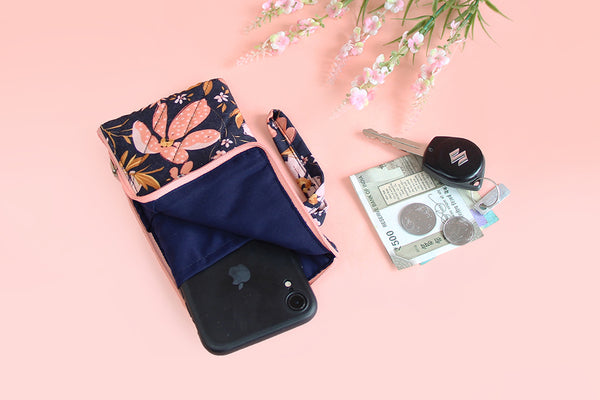 Cell Phone Pouch – Peach Petals