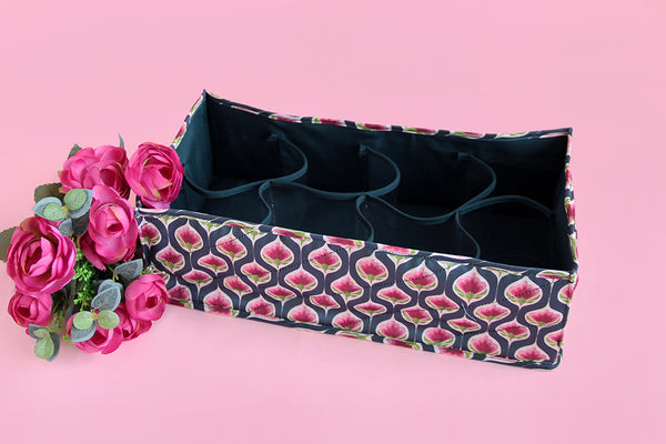 Innerwear Organiser (8 Compartments) - Purple Bloom