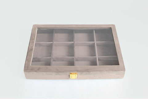 Jewellery Box (12 Partitions) - Grey