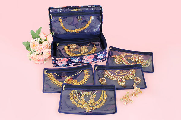 Jewellery Organiser (5P) - Blue Garden