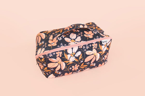 Multipurpose Pouch (Cross Zip) - Peach Petals